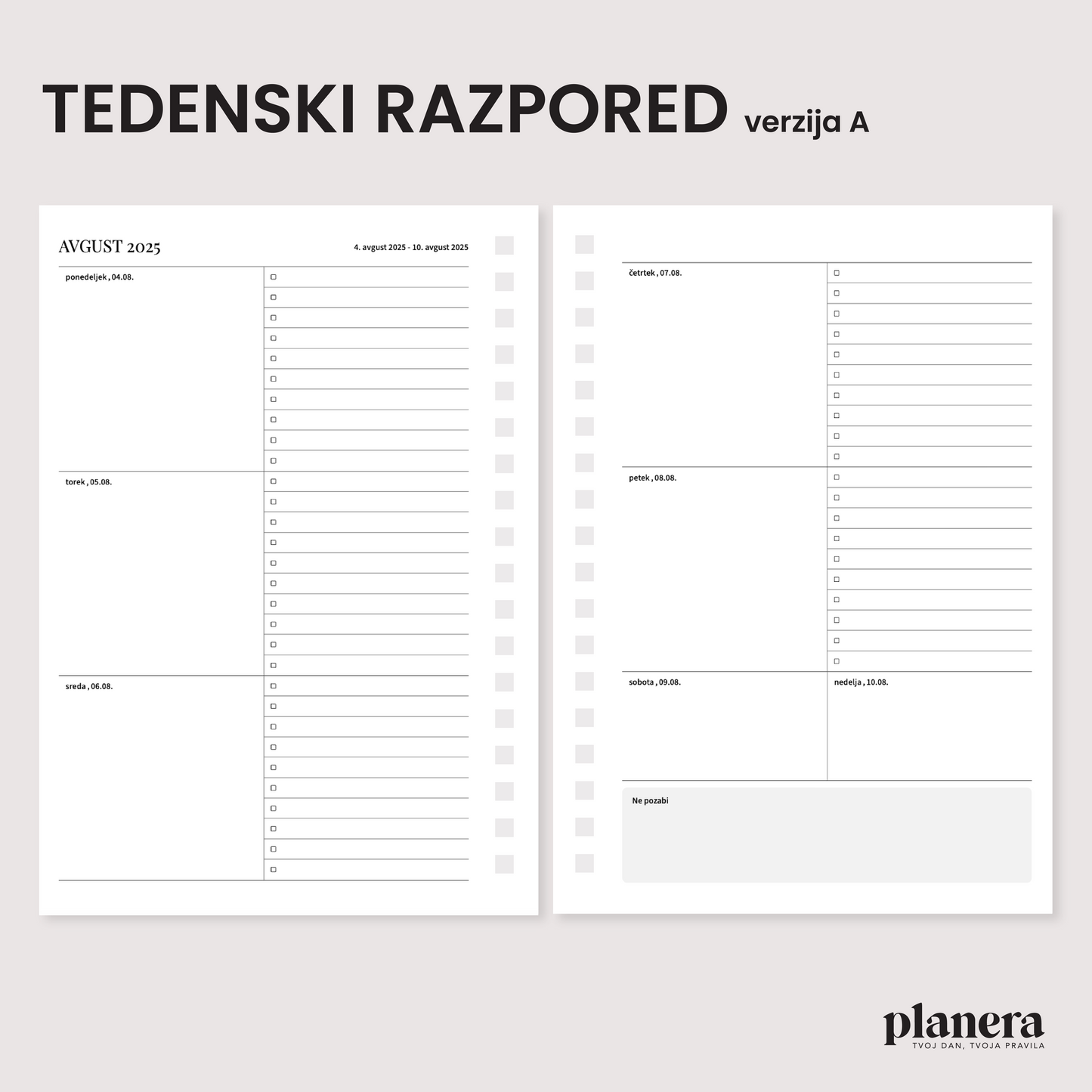 Šolski planer 2025/26 | Mila