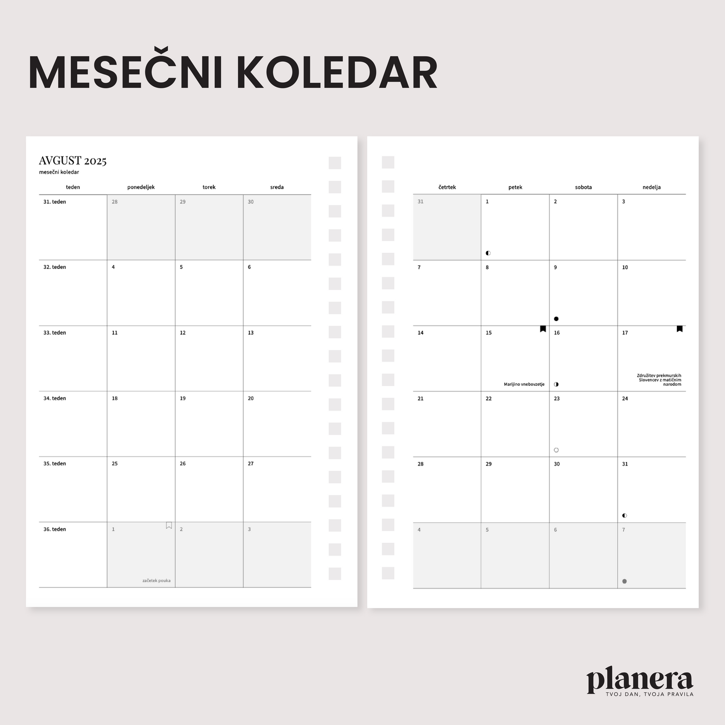 Šolski planer 2025/26 | Quartz mini